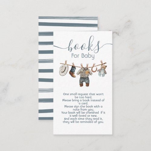 Little Cowboy clothesline Books for Baby Enclosure Card