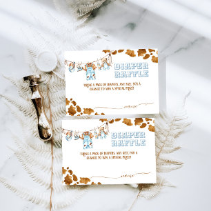 Little Cowboy Clothesline WildWest Boy Baby Shower Enclosure Card