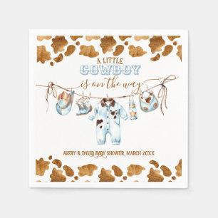 Little Cowboy Clothesline WildWest Boy Baby Shower Napkins