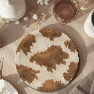 Little Cowboy Cow Western Clothesline Baby Shower Paper Plates