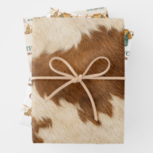 Little Cowboy Cow Western Clothesline Baby Shower Wrapping Paper Sheets