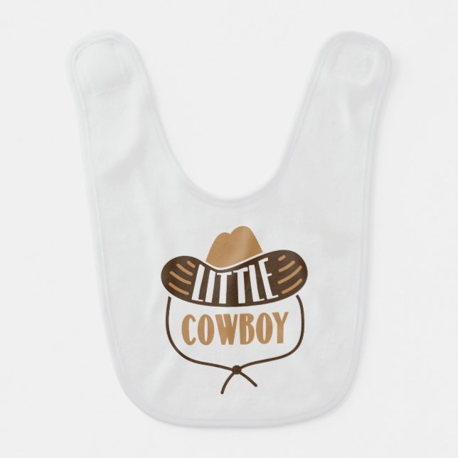 Little Cowboy, Cowboy Hat  Baby Bib (Front)