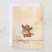 Little cowboy cute baby horse in a hat baby shower invitation (Back)