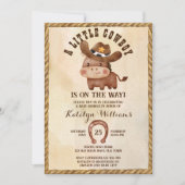 Little cowboy cute baby horse in a hat baby shower invitation (Front)