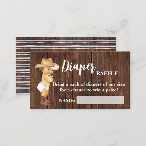 Little Cowboy Diaper Raffle Ticket Baby Shower