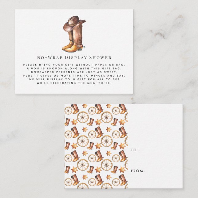 Little Cowboy | Display Shower Invitation Insert (Front/Back)