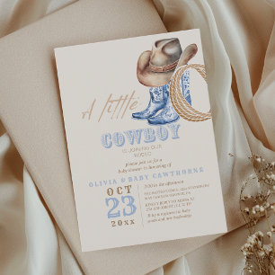 Little Cowboy First Rodeo Baby shower Invitation