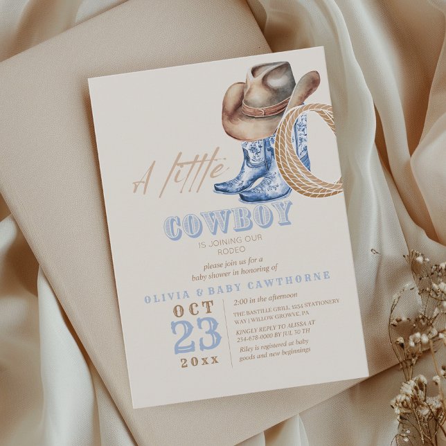 Little Cowboy First Rodeo Baby shower Invitation (Creator Uploaded)