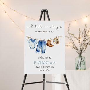Little Cowboy is on the way Baby Shower Welcome Foam Board
