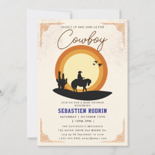 Little Cowboy Modern Baby Shower Invitation