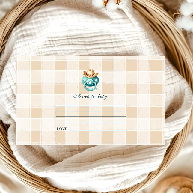 Little Cowboy Modern Western Rodeo  Note for Baby Enclosure Card (Creator Uploaded)