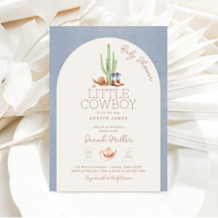 Little Cowboy on the Way Baby Shower Invitation