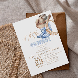 Little Cowboy Rodeo Baby Boy shower Invitation