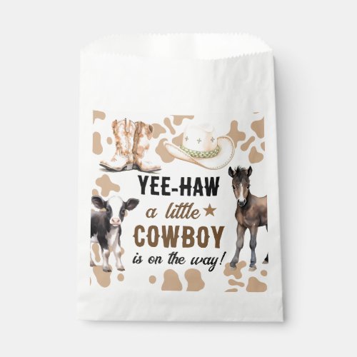 Little Cowboy Rodeo Baby Shower Favor Bag