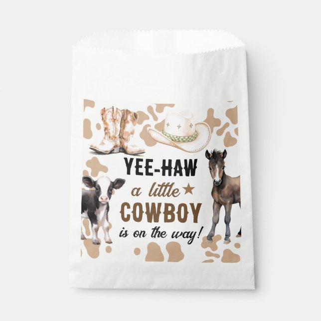 Little Cowboy Rodeo Baby Shower Favor Bag (Front)