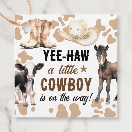 Little Cowboy Rodeo Baby Shower Favor Tags