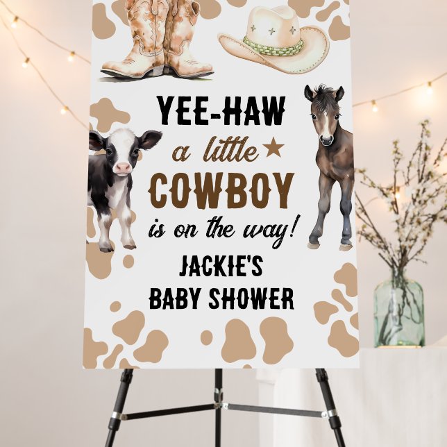 Little Cowboy Rodeo Baby Shower Foam Board (In Situ (Stand))