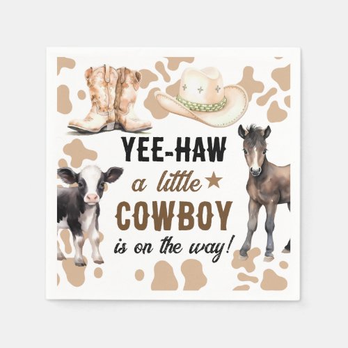 Little Cowboy Rodeo Baby Shower Napkins