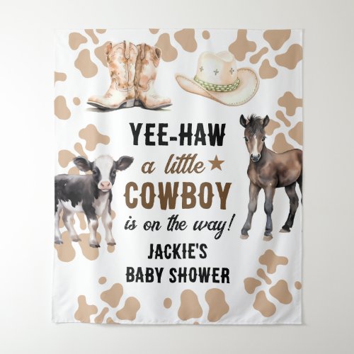 Little Cowboy Rodeo Baby Shower Tapestry