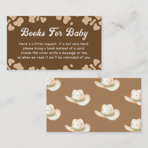 Little Cowboy Rodeo Books BAby Shower Enclosure Card