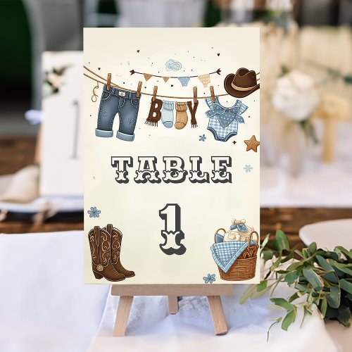Little cowboy table number