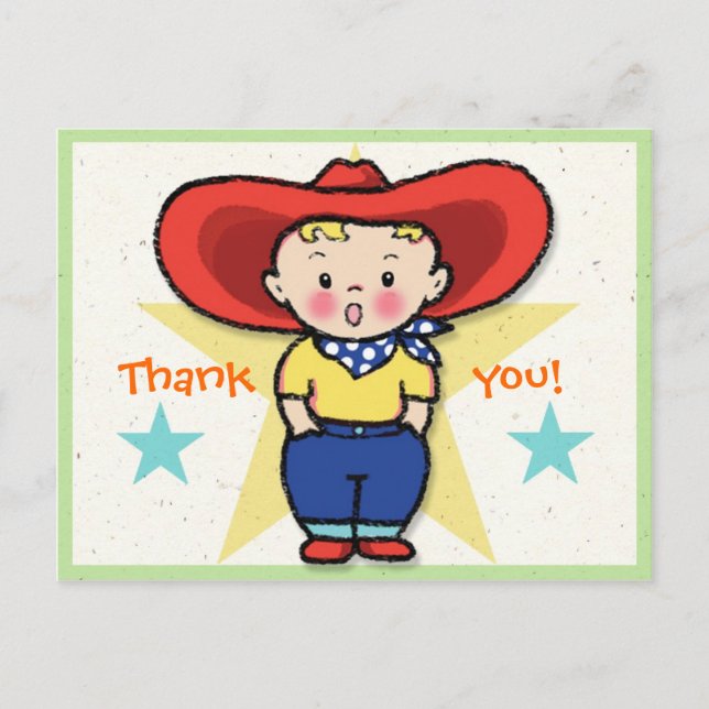 Little Cowboy Thank you! Card (Front)