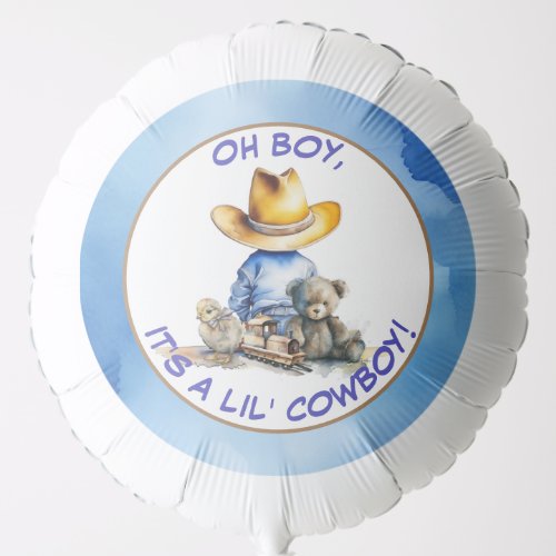 Little Cowboy Themed Baby Shower Balloon