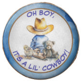 Little Cowboy Themed Baby Shower Chocolate Covered Oreo (Front)