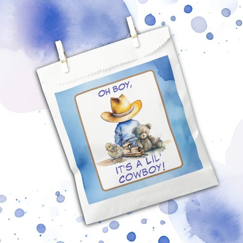 Little Cowboy Themed Baby Shower Favor Bag