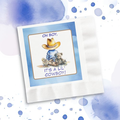 Little Cowboy Themed Baby Shower Napkins