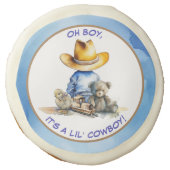 Little Cowboy Themed Baby Shower Sugar Cookie (Front)