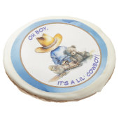 Little Cowboy Themed Baby Shower Sugar Cookie (Angled)