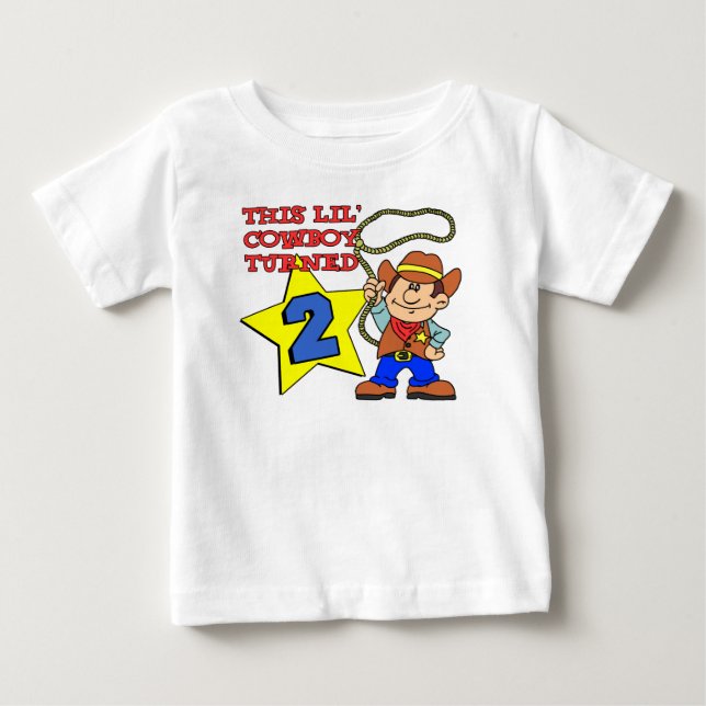 Little Cowboy Turned Two Baby T-Shirt (Front)