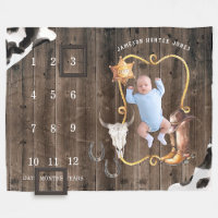 Little Cowboy Western | Baby Milestone Blanket