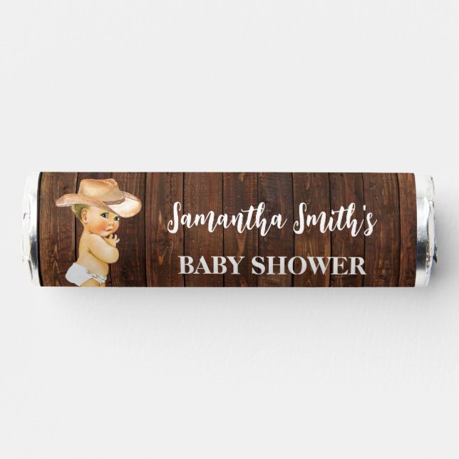 Little Cowboy Western Baby Shower Breath Savers® Mints (Front)
