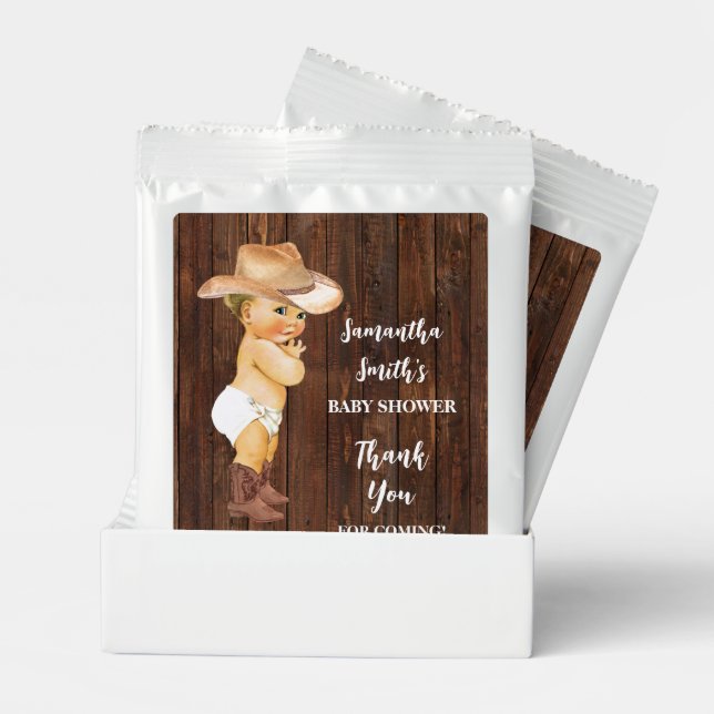 Little Cowboy Western Baby Shower Party Favor Lemonade Drink Mix (Pair)