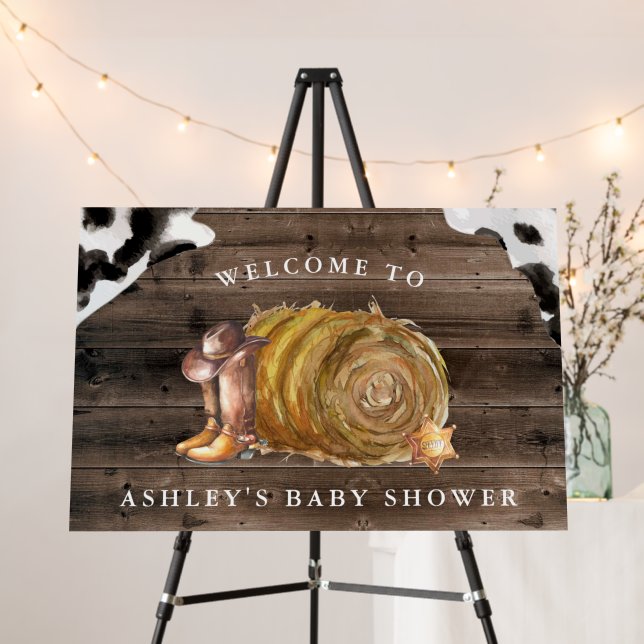 Little Cowboy | Western Baby Shower Welcome Sign (In Situ (Stand))