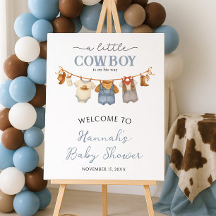 Little Cowboy Western Baby Shower Welcome Sign