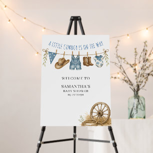 Little Cowboy Western Clothesline Baby Shower Foam Board