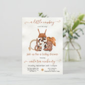 Little Cowboy Western Country Baby Shower Invitation (Standing Front)