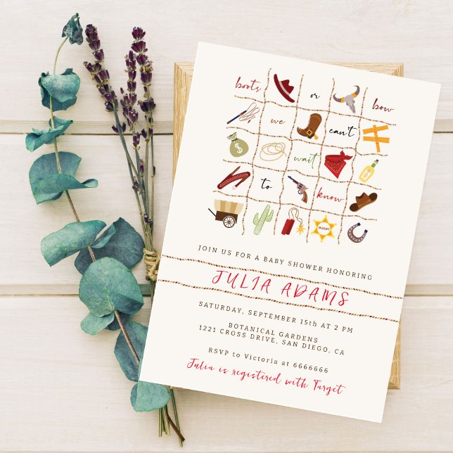 Little Cowboy Western Rodeo Bingo Baby Shower Invitation (Creator Uploaded)