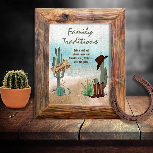 Little Cowboy Western Shower Family Traditions Poster