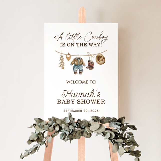 Little Cowboy, Western Wild West Rodeo Baby Shower Foam Board (Creator Uploaded)