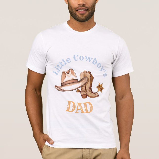 Little Cowboy's dad First Rodeo Birthday Party  T-Shirt (Front)