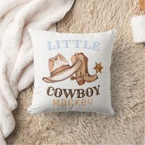 Little Cowboy's First Rodeo Wild West  Throw Pillow