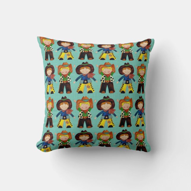 little cowboys throw pillow (Front)
