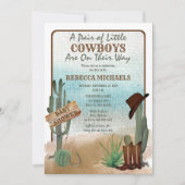 \Little Cowboys Western Boy Twins Baby Shower Invitation (Front)