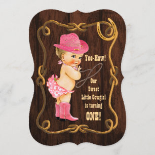 Little Cowgirl 1st Birthday Invitation