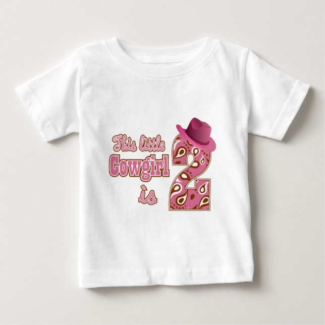 Little Cowgirl 2nd Birthday Baby T-Shirt (Front)