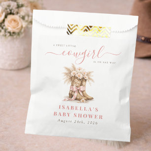 Little Cowgirl Baby Girl Shower Elegant Thank You Favor Bag